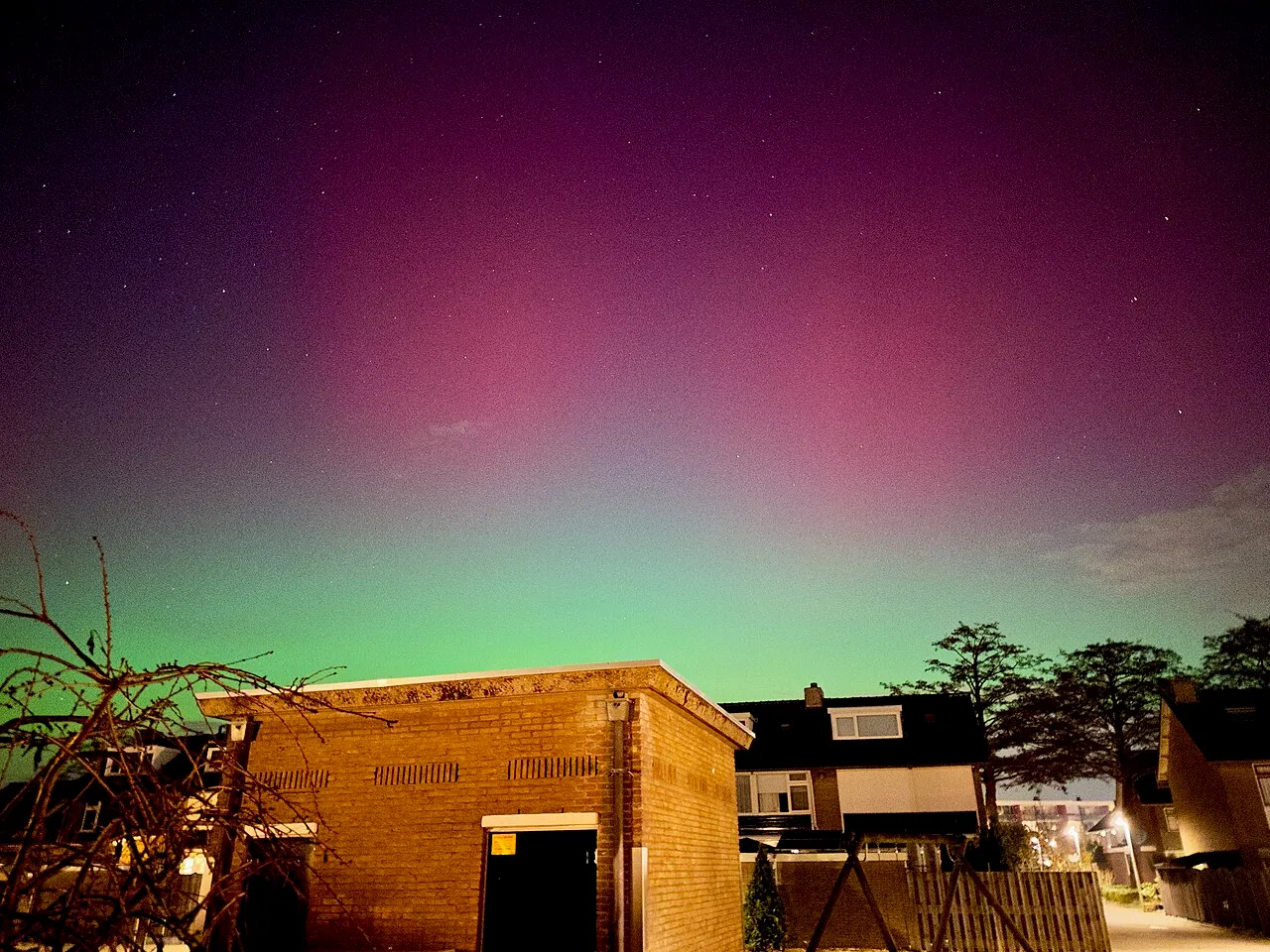 Noorderlicht boven Waddinxveen, Zuid-Holland, in 2026
