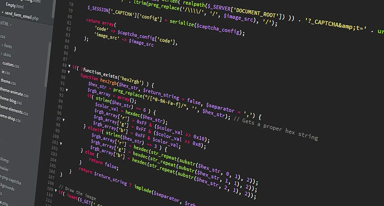 PHP-broncode op een computerscherm