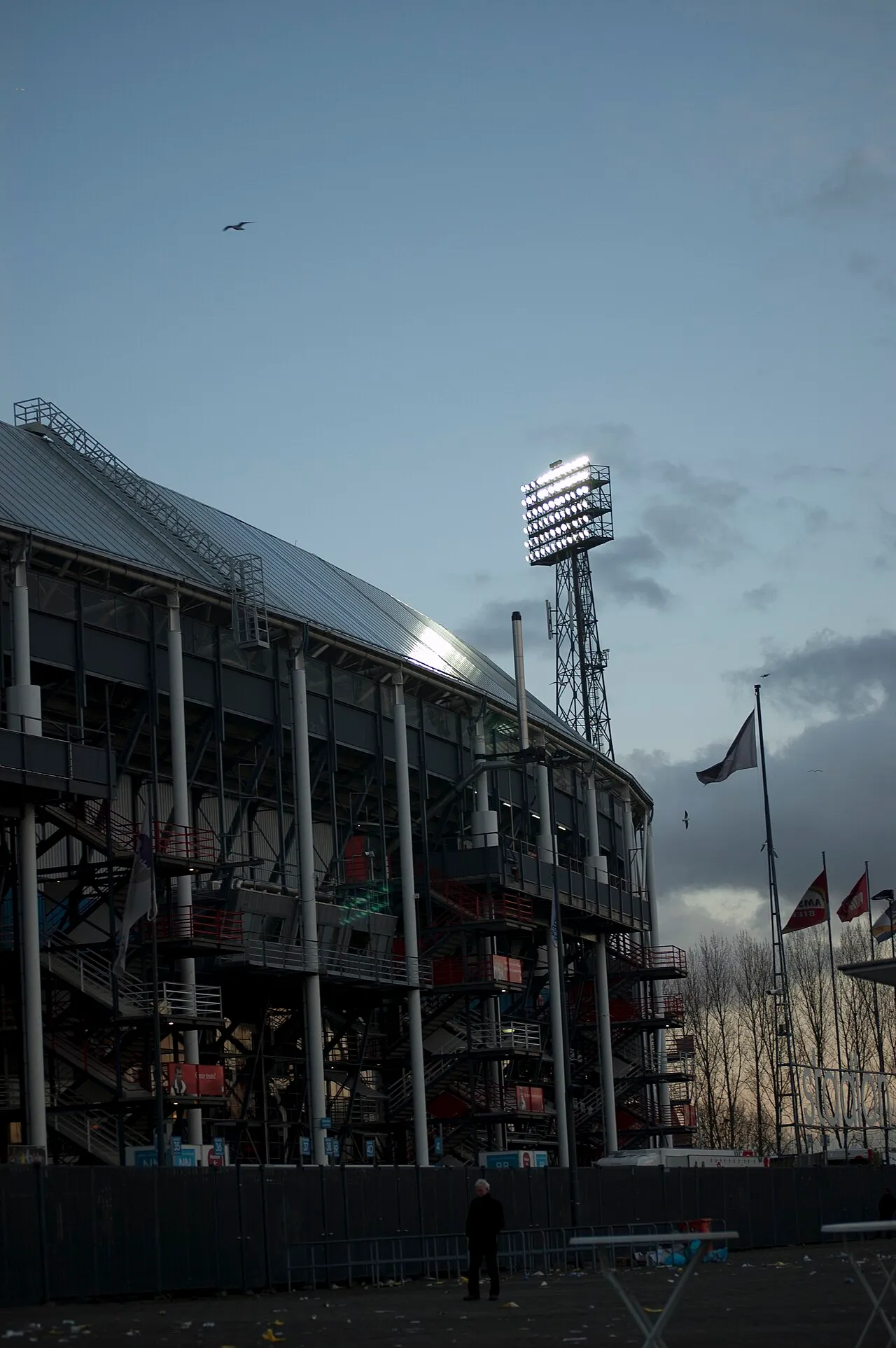 Stadion Feijenoord 'De Kuip' in Rotterdam, waar Feyenoord zijn Champions League-duel met Como speelde