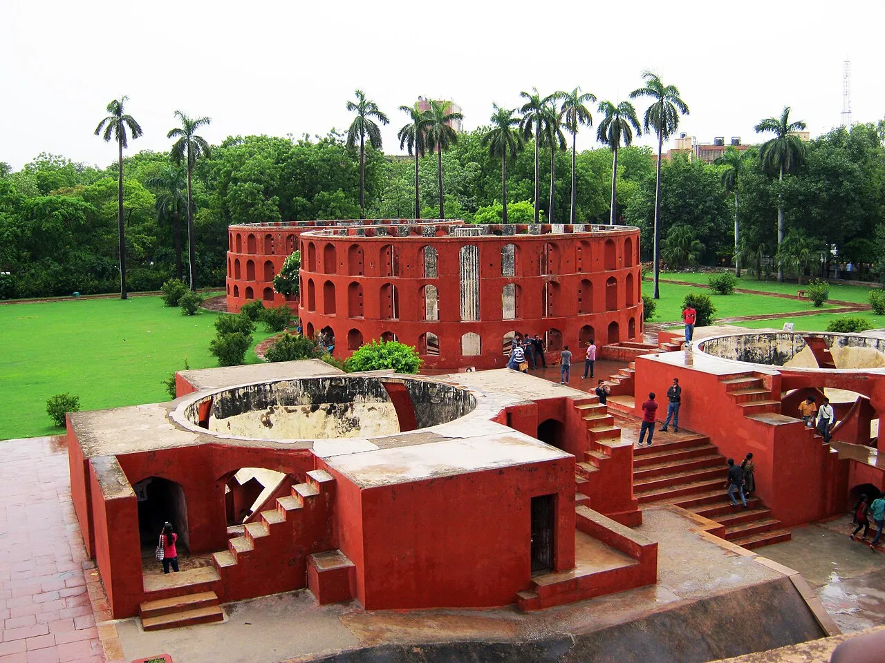 Het Jantar Mantar-plein in New Delhi, de plek waar de verboden protestmars naartoe moest.