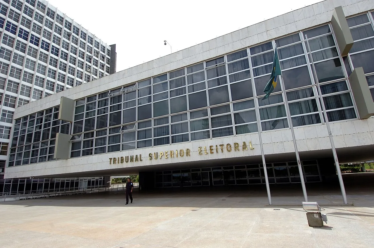 Het gebouw van het Tribunal Superior Eleitoral, de hoogste kiesraad van Brazilië, in Brasília.