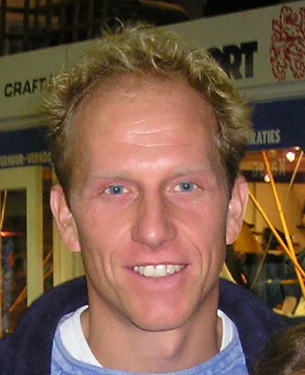 Rintje Ritsma, bondscoach van het Nederlandse schaatsteam, bij een wereldbekerwedstrijd in Thialf