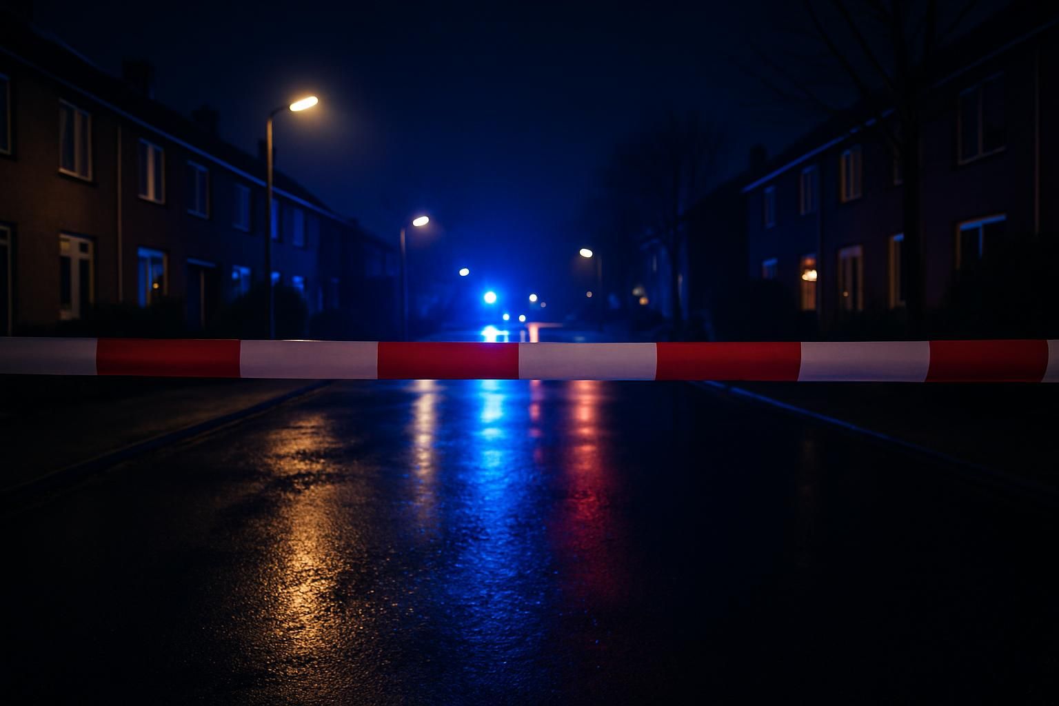 Politie-afzetting bij een geweldsincident 's nachts